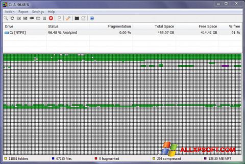 Στιγμιότυπο οθόνης UltraDefrag Windows XP
