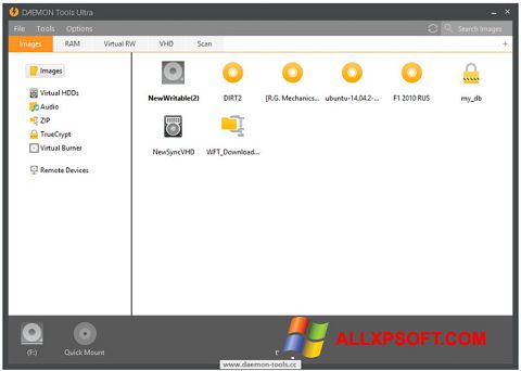 Στιγμιότυπο οθόνης DAEMON Tools Ultra Windows XP