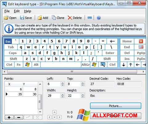 Στιγμιότυπο οθόνης Virtual Keyboard Windows XP