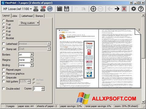 Στιγμιότυπο οθόνης FinePrint Windows XP