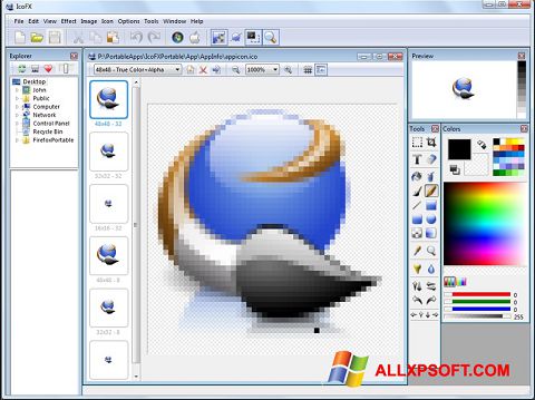 Στιγμιότυπο οθόνης IcoFX Windows XP