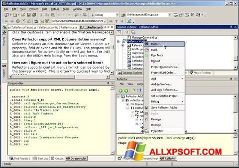 Στιγμιότυπο οθόνης Reflector Windows XP