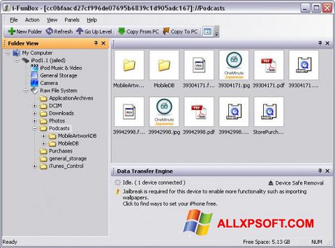 Στιγμιότυπο οθόνης iFunBox Windows XP