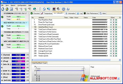 Στιγμιότυπο οθόνης Hard Disk Sentinel Windows XP