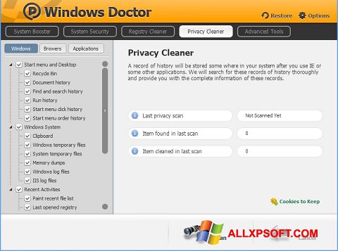 Στιγμιότυπο οθόνης Windows Doctor Windows XP
