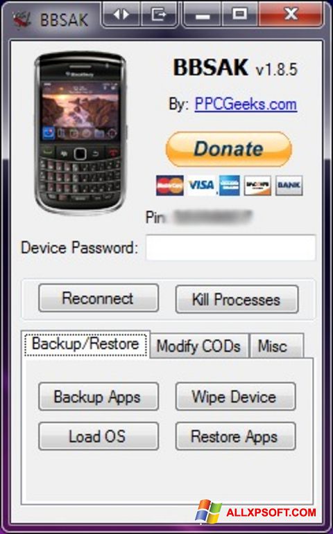 Στιγμιότυπο οθόνης BBSAK Windows XP