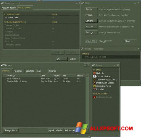 Στιγμιότυπο οθόνης Steam Windows XP