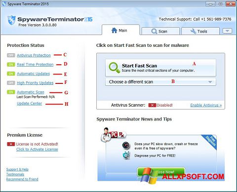 Στιγμιότυπο οθόνης Spyware Terminator Windows XP