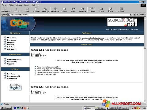 Στιγμιότυπο οθόνης CDex Windows XP