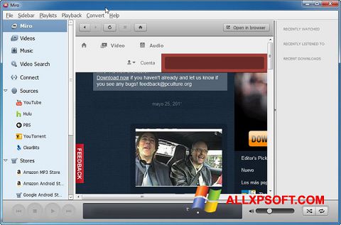 Στιγμιότυπο οθόνης Miro Windows XP