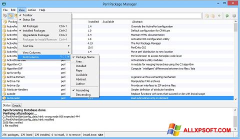 Στιγμιότυπο οθόνης ActivePerl Windows XP