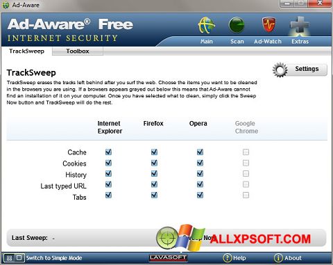Στιγμιότυπο οθόνης Ad-Aware Windows XP