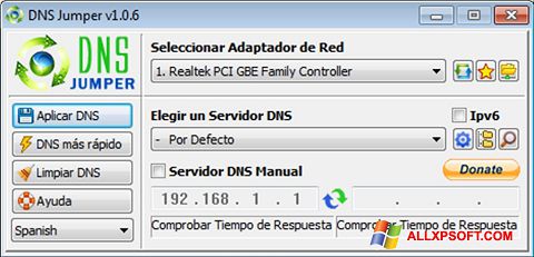 Στιγμιότυπο οθόνης DNS Jumper Windows XP