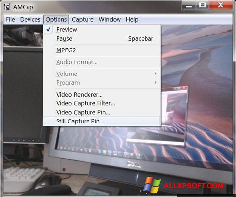 Στιγμιότυπο οθόνης AMCap Windows XP