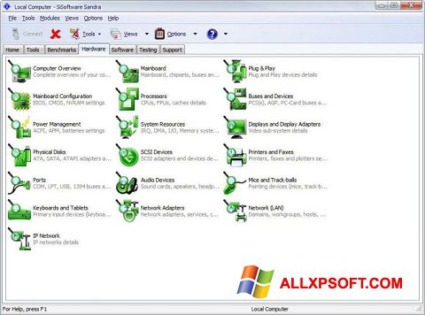 Στιγμιότυπο οθόνης SiSoftware Sandra Windows XP