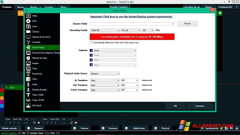 Στιγμιότυπο οθόνης vMix Windows XP