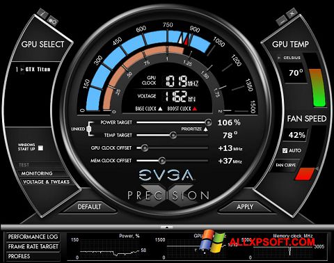 Στιγμιότυπο οθόνης EVGA Precision X Windows XP