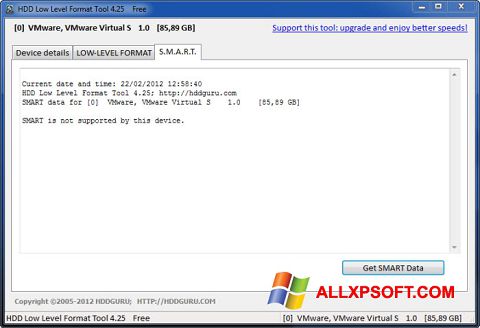 Στιγμιότυπο οθόνης HDD Low Level Format Tool Windows XP