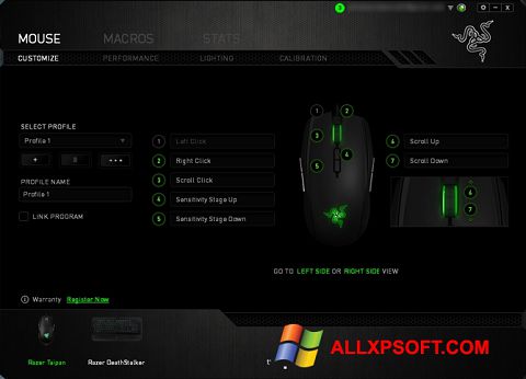 Στιγμιότυπο οθόνης Razer Synapse Windows XP