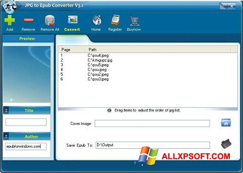 Στιγμιότυπο οθόνης Epub Reader Windows XP
