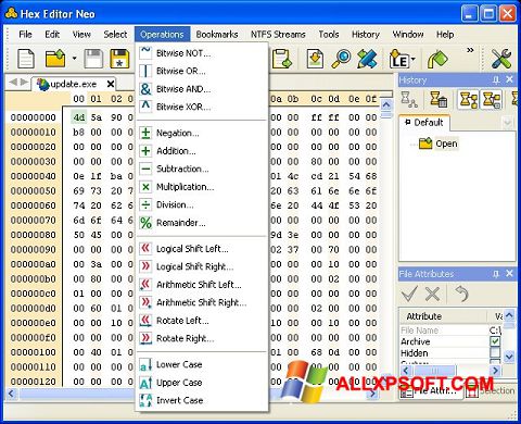 Στιγμιότυπο οθόνης Hex Editor Neo Windows XP