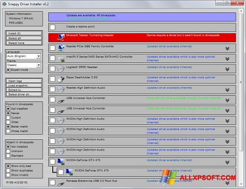 Στιγμιότυπο οθόνης Snappy Driver Installer Windows XP