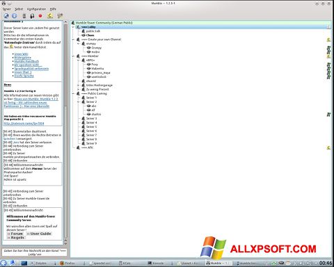 Στιγμιότυπο οθόνης Mumble Windows XP