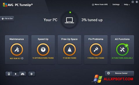 Στιγμιότυπο οθόνης AVG PC Tuneup Windows XP