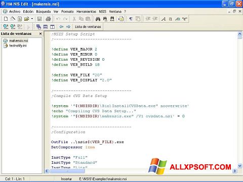 Στιγμιότυπο οθόνης NSIS Windows XP