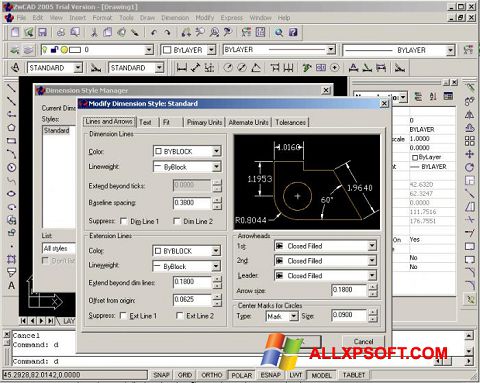 Στιγμιότυπο οθόνης ZWCAD Windows XP