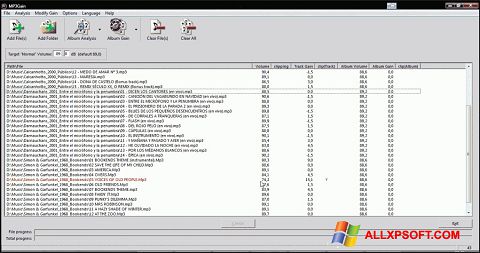 Στιγμιότυπο οθόνης MP3Gain Windows XP