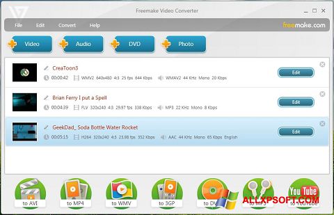 Στιγμιότυπο οθόνης Freemake Video Converter Windows XP