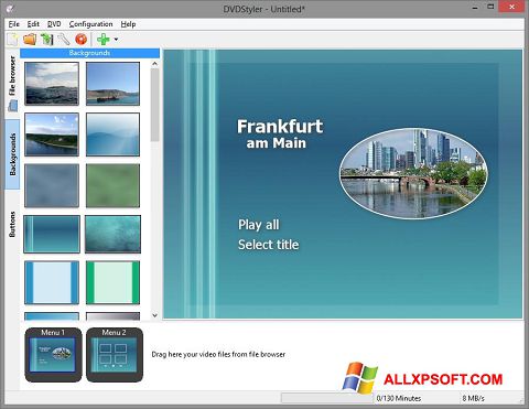Στιγμιότυπο οθόνης DVDStyler Windows XP
