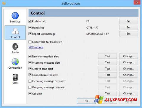 Στιγμιότυπο οθόνης Zello Windows XP