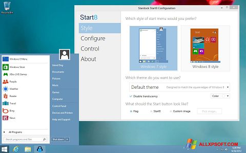 Στιγμιότυπο οθόνης Start8 Windows XP
