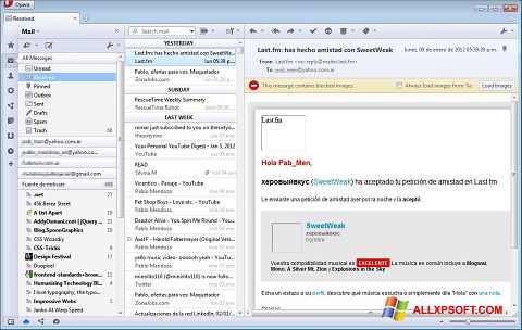 Στιγμιότυπο οθόνης Opera Mail Windows XP