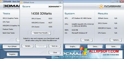Στιγμιότυπο οθόνης 3DMark06 Windows XP