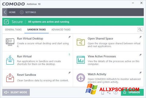 Στιγμιότυπο οθόνης Comodo Antivirus Windows XP