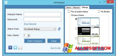 Στιγμιότυπο οθόνης mHotspot Windows XP