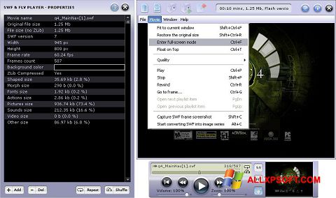 Στιγμιότυπο οθόνης FLV Player Windows XP