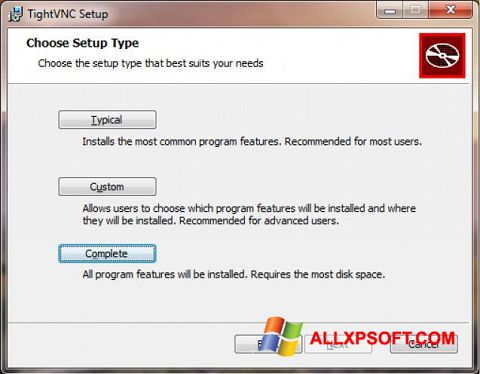 Στιγμιότυπο οθόνης TightVNC Windows XP