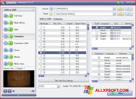 Στιγμιότυπο οθόνης DVDFab Windows XP