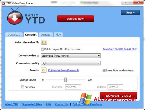 Στιγμιότυπο οθόνης YTD Video Downloader Windows XP