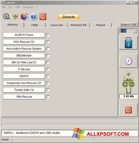 Στιγμιότυπο οθόνης SARDU Windows XP
