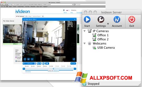 Στιγμιότυπο οθόνης Ivideon Server Windows XP