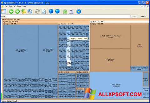 Στιγμιότυπο οθόνης SpaceSniffer Windows XP