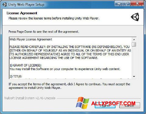 Στιγμιότυπο οθόνης Unity Web Player Windows XP