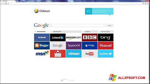 Στιγμιότυπο οθόνης Orbitum Windows XP