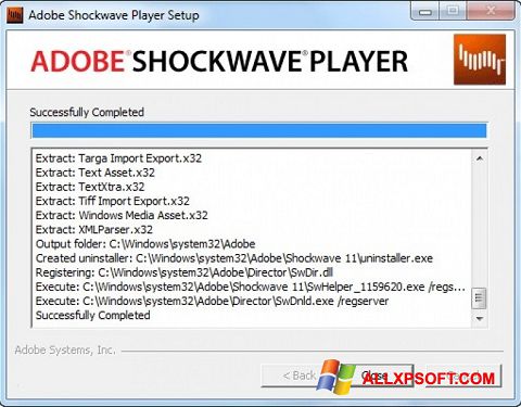 Στιγμιότυπο οθόνης Shockwave Player Windows XP