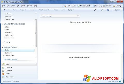 Στιγμιότυπο οθόνης Windows Live Mail Windows XP